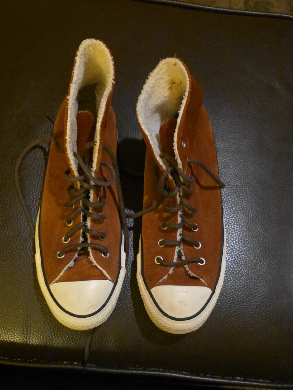 Converse Sherpa Chuck Taylor  High-Top Sherpa-Lined Sneakers in Cinnamon